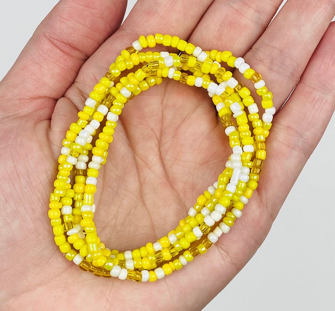 CHOOSE YOUR STACK Bright Yellow Seed Bead Stretch Bracelets Etsy