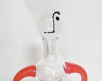 Kjell Engman for Kosta Boda Decanter in the form of a person   Barware  Collectible Swedish Glass