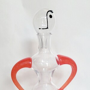 Kjell Engman for Kosta Boda Decanter in the form of a person Barware Collectible Swedish Glass image 1