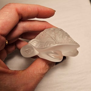 Signed Lalique France Glass Turtle image 1