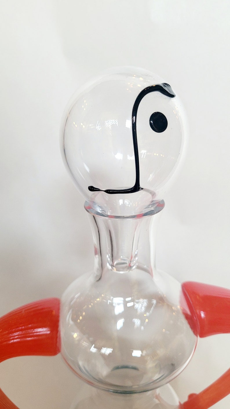 Kjell Engman for Kosta Boda Decanter in the form of a person Barware Collectible Swedish Glass image 2