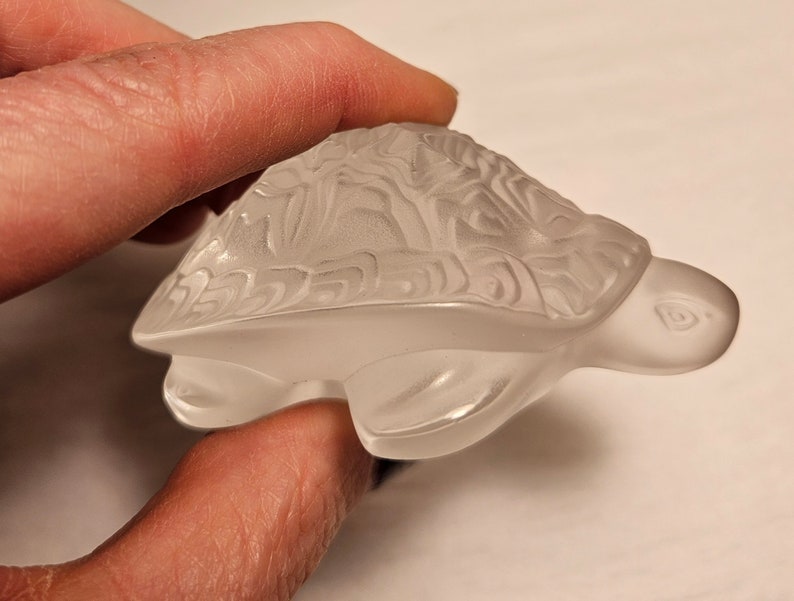 Signed Lalique France Glass Turtle image 7