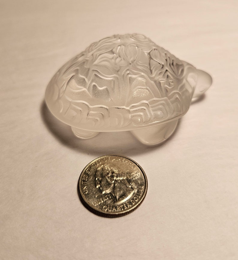 Signed Lalique France Glass Turtle image 4