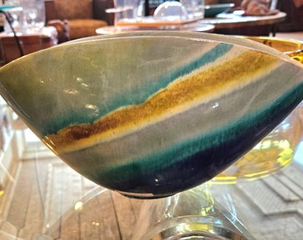 Mid century Alvino Bagni for Raymor Glazed Large Pottery Bowl
