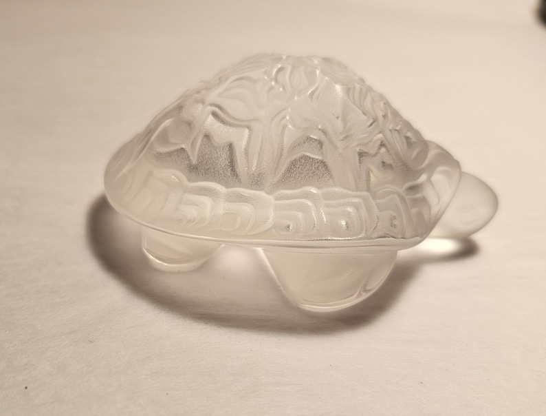 Signed Lalique France Glass Turtle image 6