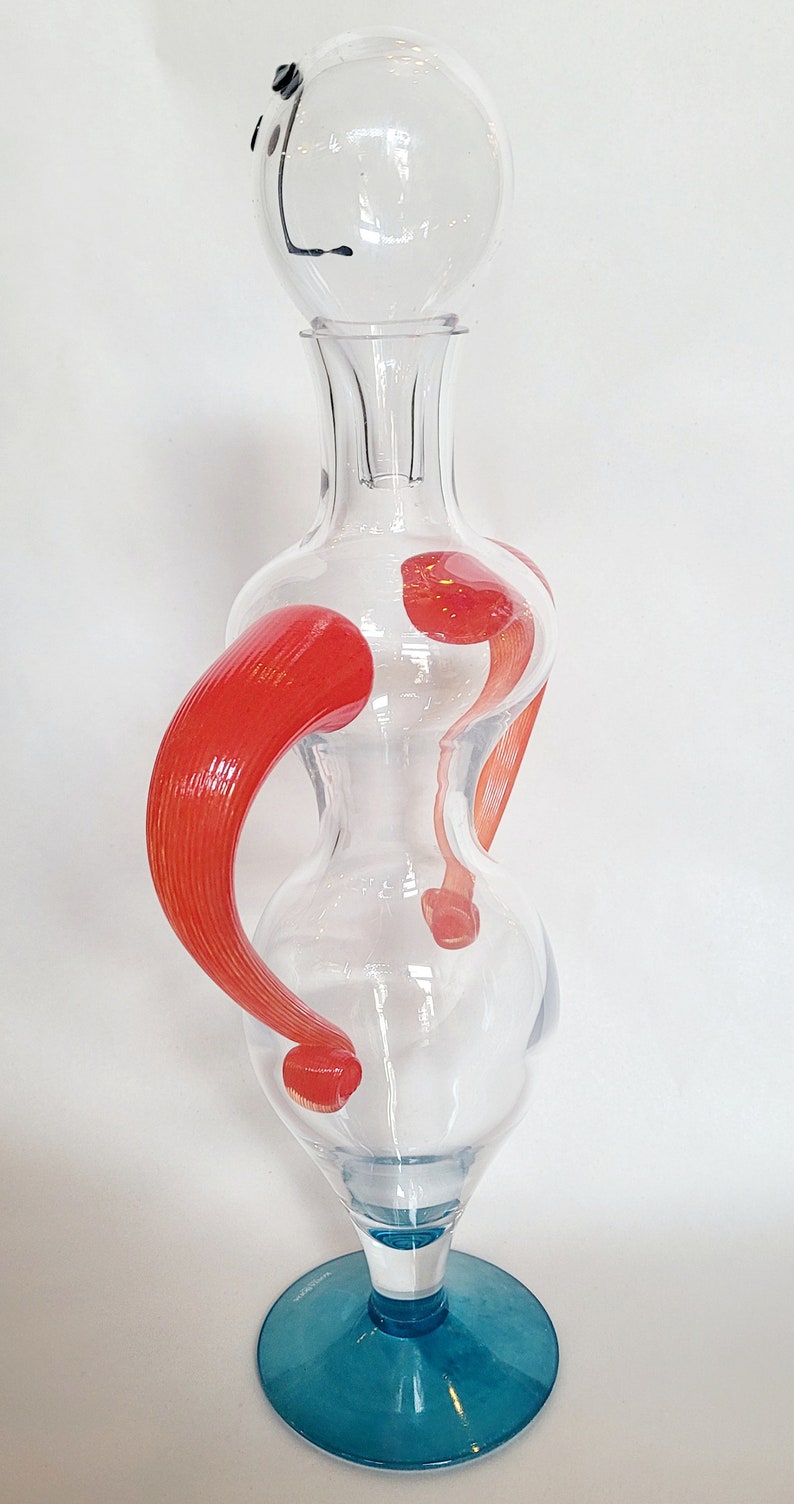 Kjell Engman for Kosta Boda Decanter in the form of a person Barware Collectible Swedish Glass image 3