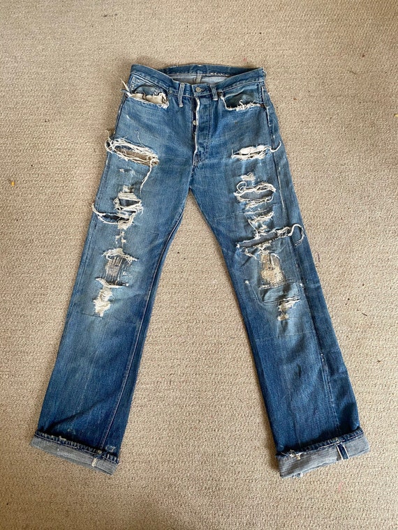 Vintage 1970s Trashed Levi's Jeans