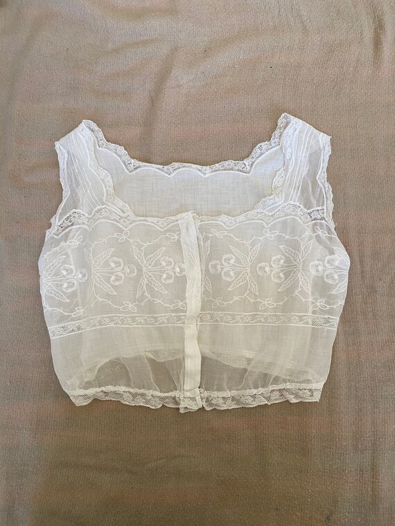 Antique Edwardian Cotton Lace and Embroidered Cher