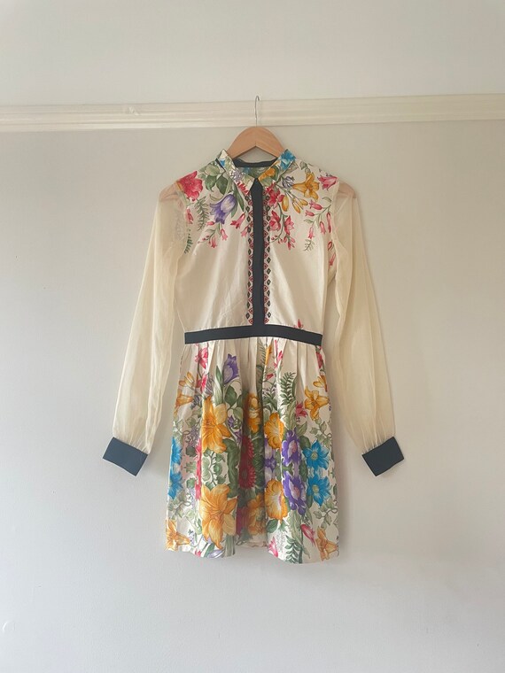 Vintage 1970’s Floral Silk Dress