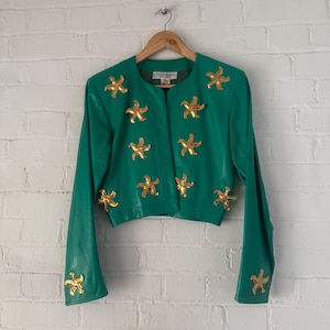 Vintage YSL Yves Saint Laurent leather and gold couture jacket // RARE RUNWAY