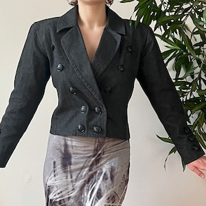 Vintage YSL Yves Saint Laurent Rive Gauche Denim Cropped Jacket