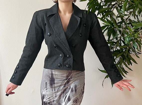 Vintage YSL Yves Saint Laurent Rive Gauche Denim Cropped Jacket - Etsy
