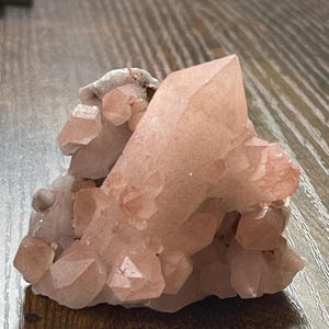 Crystal Cluster Pink Hematite Quartz Cluster Crystal Natural Elestial Quartz  Hematoid Cluster Red Hematite Quartz