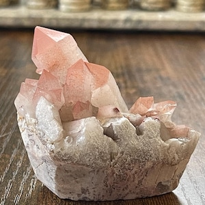 Pink Hematite Quartz Cluster Pink Quartz Elestial Quartz Hematoid Cluster Red Hematite Quartz specimen Quartz crystal