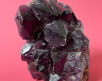 XL Red Hematite capped Amethyst Alien Amethyst Red Capped Amethyst Cluster Record Keepers Hematite Amethyst Raw Crystal Home Decor Gift