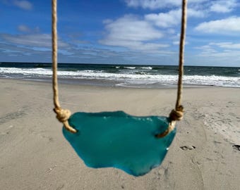 Teal Sea Glass Necklace • Choose Your Piece • Genuine Beach Glass Jewelry • Adjustable Cord Gift