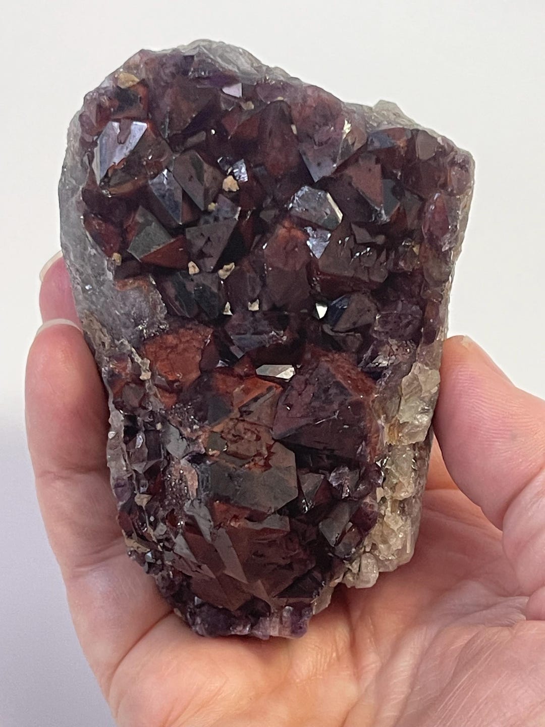 Red Amethyst Red Capped Amethyst With Hematite Alien Amethyst Cluster ...