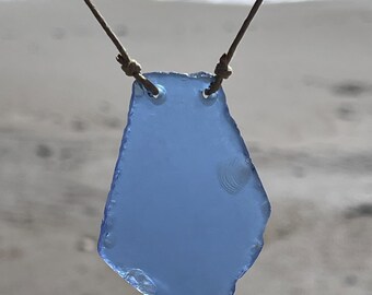 Blue Sea Glass Necklace • Choose Your Piece • Genuine Beach Glass Jewelry • Adjustable Cord Gift