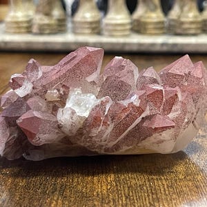 Hematite Quartz Cluster Pink Quartz Elestial Quartz Natural Hematoid Quartz Cluster Red Hematite Quartz Specimen Crystal Home Decor Gift