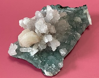 Green Chalcedony Crystal Stalactites Green Chalcedony Stilbite & Heulandite Sugar Druzy Chalcedony Crystal Specimen  Crystal Home Decor Gift