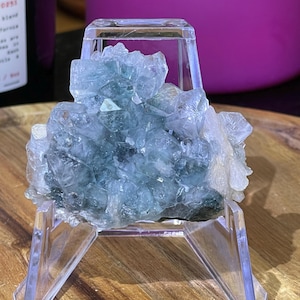 Apophyllite crystal Specimen on Chalcedony with Stilbite Crystal Diamond Apophyllite Raw crystal Specimen Crystal home decor gift