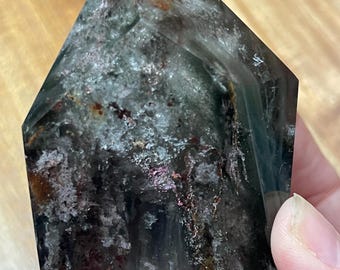 Garden Quartz Freeform Crystal Lodolite Included Quartz Scenic Chlorite Quartz Stone One of a Kind Garden Quartz Display Specimen