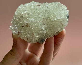 Apofilita con heulandita, espécimen de cristal crudo, grupo de cristales, cristal de zeolita, decoración del hogar, regalo para ella, regalo para él