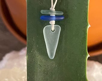 Sea Glass Necklace, Whisper Talisman, Handmade Beach Glass Jewelry, Spiritual Gift, Glass Alchemy Talisman, Sea Glass Pendant