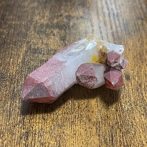 Hematite Quartz Cluster Pink Quartz Elestial Quartz Crystal Hematoid Cluster Red Hematite Quartz Specimen Crystal Home Decor Gift