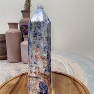Sodalite Tower XL Sodalite Obelisk Crystal Tower Blue Crystal Home Decor Gift Housewarming Wedding Gift Healing Energy Crystal Obelisk