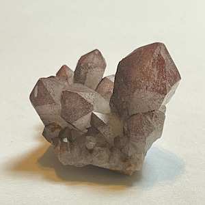 Pink Hematite Quartz Cluster Pink Quartz Elestial Quartz Hematoid Cluster Red Hematite Quartz Crystal specimen clear Quartz with hematite