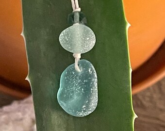 Sea Glass Necklace, Stillwater Talisman, Green Sea Glass Pendant, Spiritual Gift, Ancient Roman Glass