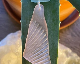 Sea Glass Necklace,  Homage to Merfolk Talisman, Beach Jewelry, Spiritual Gift, Sea Glass Pendant