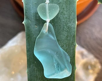 Sea Glass Necklace, Undertide Talisman, Handmade Beach Glass Jewelry, Spiritual Gift, Sea Glass Pendant