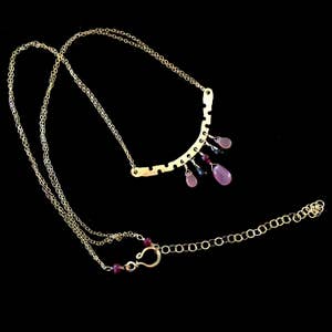 14k GF Sweetest Gemstone Necklace with Rubies FREE Shipping to USA!