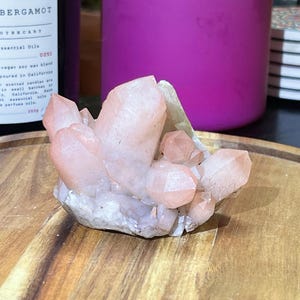Crystal Cluster Pink Hematite Quartz Cluster Crystal Natural Elestial Quartz  Hematoid Cluster Red Hematite Quartz