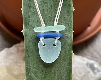 Sea Glass Talisman Necklace, Guardian Talisman, Handmade Beach Glass Jewelry, Spiritual Gift, Glass Alchemy Talisman, Sea Glass Pendant