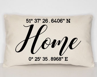 Coordinates pillow | Etsy Custom Personalized Pillow Longitude