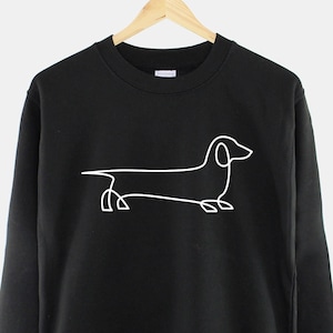Sudadera de perro salchicha: contorno minimalista de perro salchicha