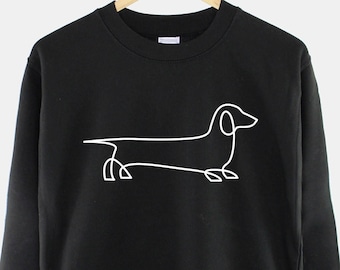 Dachshund Sweatshirt: Minimalist Sausage Dog Outline