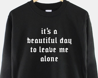 Goth Sweatshirt, Black Cotton Blend Crew Neck (Unisex XS-5XL)