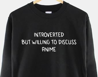 Moletom Introvertido para Fãs de Anime: Presente de Mangá Unissex em Mistura de Algodão