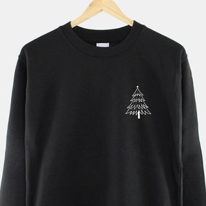 ミニマルなクリスマス スウェットシャツ - クリスマスツリー セーター - シンプルなクリスマス スウェットシャツ - 手描きのクリスマス プリント - かわいいクリスマス セーター