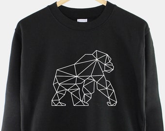 Geometric Gorilla Sweatshirt - Geometric Ape Gorillas Sweat Shirt