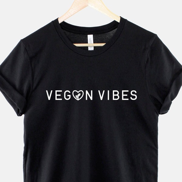 Vegan Vibes T-Shirt - Womens Vegan Shirt - Vegan Print TShirt - T-Shirts For Vegans