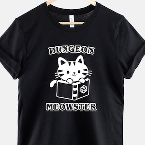 Womens Dungeons and Dragons T-Shirt - Dungeon Meowster Cat Shirt - Womens D And D TShirt - D&D Gifts For Women - Dungeon Master T-Shirt