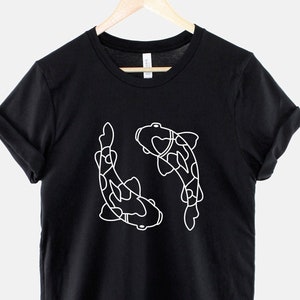 Japanese Koi Carp T-Shirt - Koi Carp Fish Shirt - Japanese T-Shirt - Minimal Koi Carp Print Tee