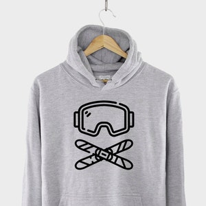 Skiing Winter Hoodie - Ski Googles Cross Bones Snow Holiday Hoody