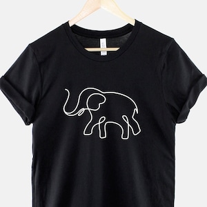 Beautiful Elephant T-Shirt - Ladies Elephant Shirt - Minimal Elephant T Shirt