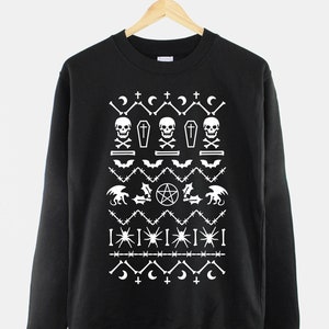 Goth Christmas Sweater - Goth Christmas Jumper - Gothic Ugly Christmas Sweatshirt